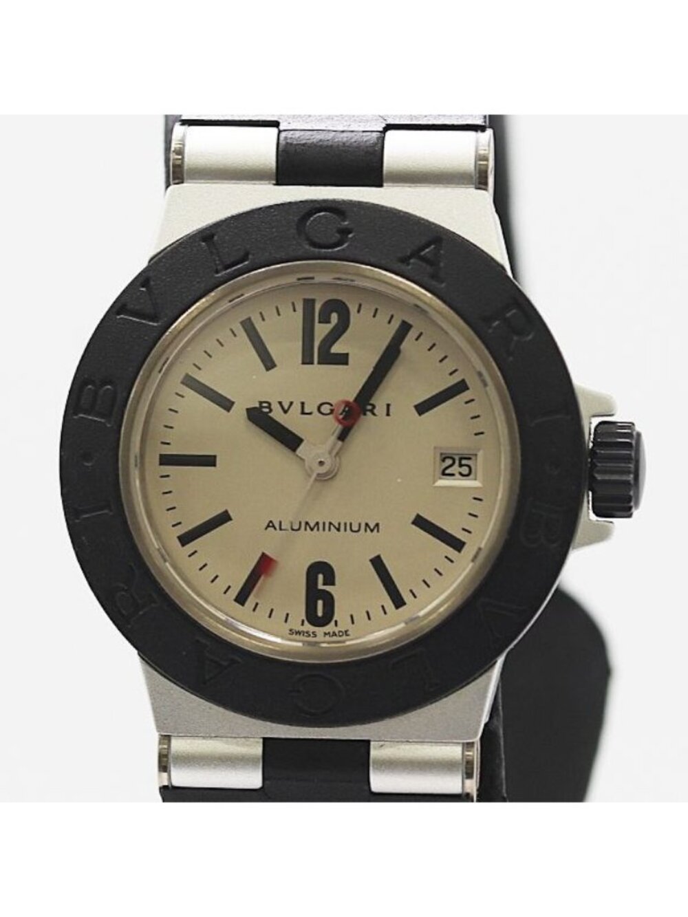 Bvlgari Bulgari Aluminum AL Rubber Silver Dial Watch